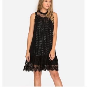 NWT Johnny Was Drop Waist Black Sheer Dress